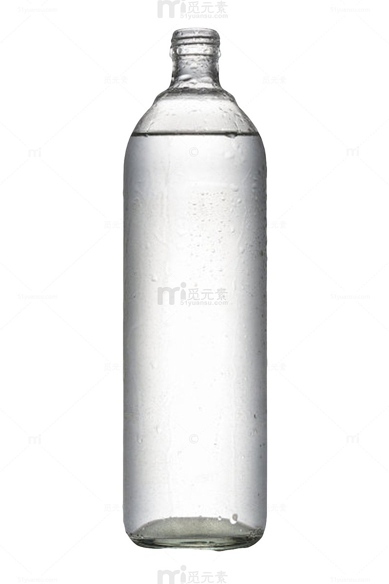 透明解渴窄口带水珠的塑料瓶饮用