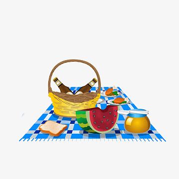 卡通郊游野餐素材