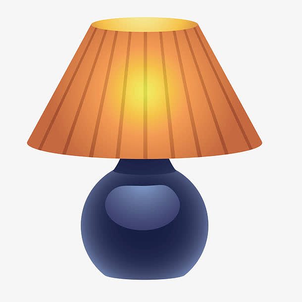 矢量蓝色台灯床头灯