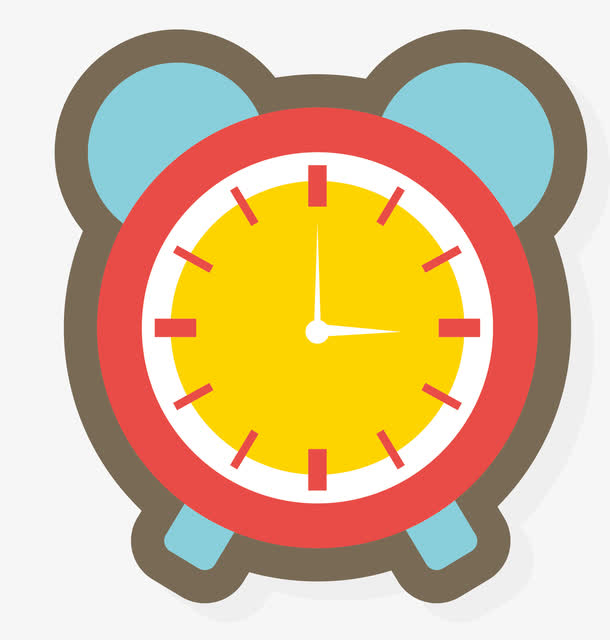 褐色边框矢量床头闹钟