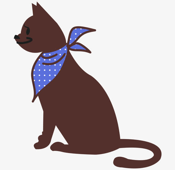 矢量卡通手绘可爱围巾小猫咪