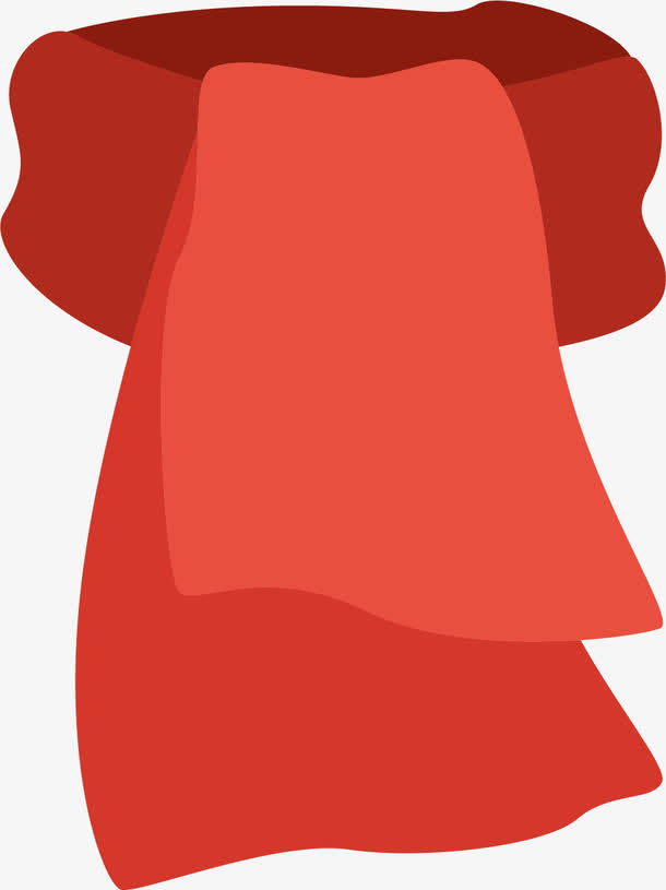 红色矢量卡通围巾