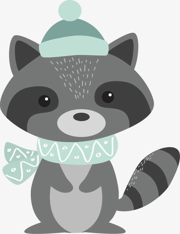 矢量图冬季灰色狐狸