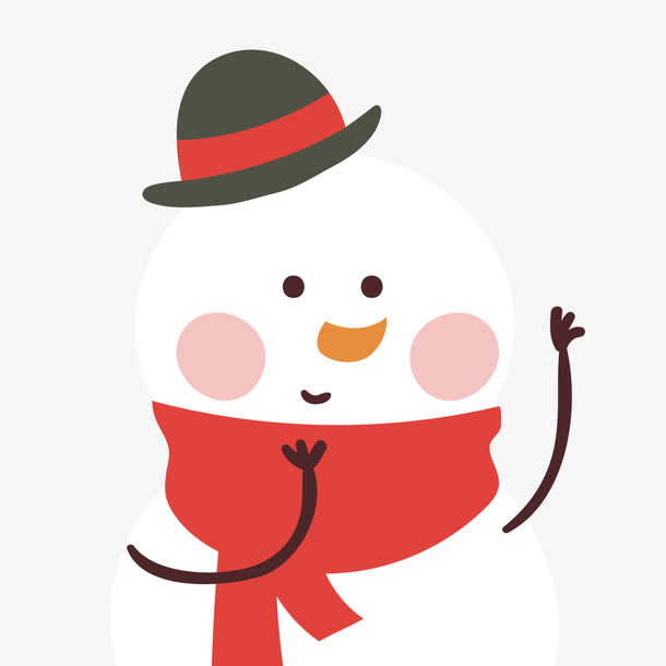 卡通白色雪人矢量图