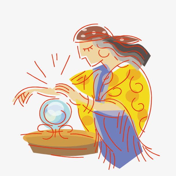 对珠子施魔法的巫婆