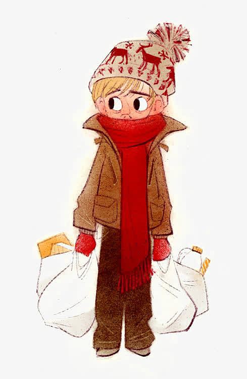 冬天的小男孩
