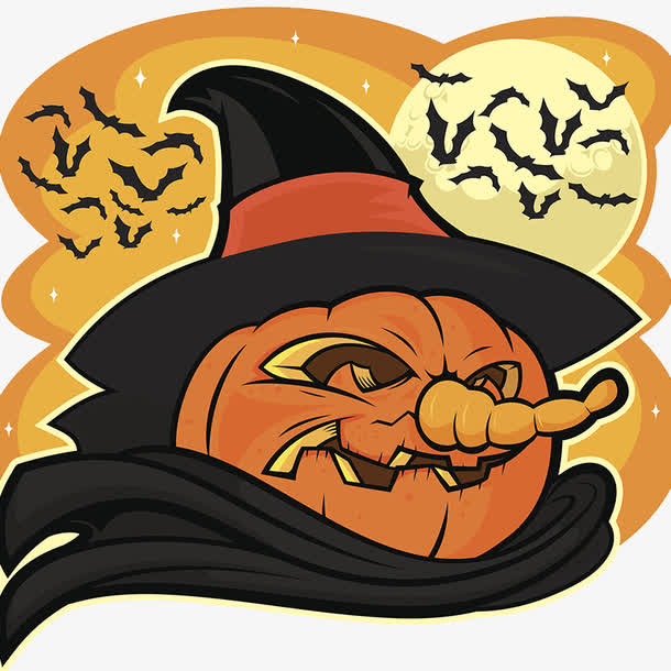 万圣节南瓜头巫师