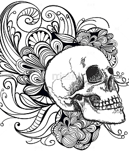 万圣节骷髅骨头插画