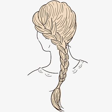 矢量手绘浅黄色头发女孩背影