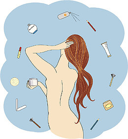 装饰插图半裸女孩装扮