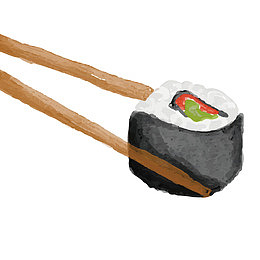 矢量夹寿司