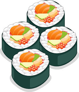 卡通寿司食物素材图