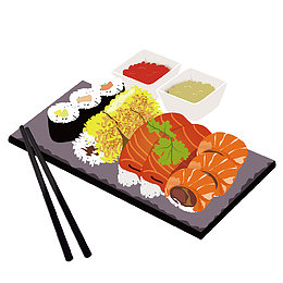 矢量日本手绘美食