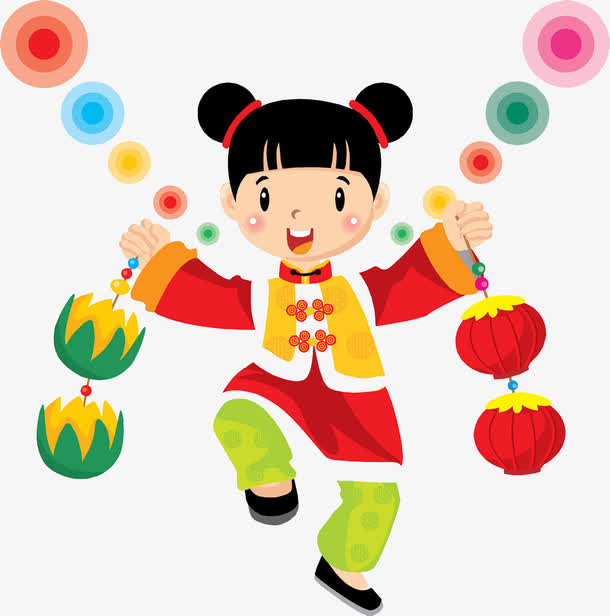 拎着灯笼的卡通人物