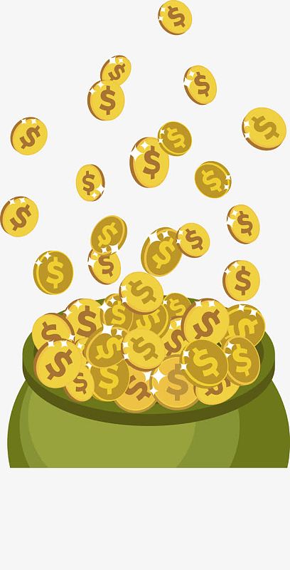 矢量金币钱袋png图片