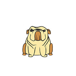 卡通吐舌头黄色斗牛犬
