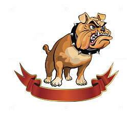 卡通黄色斗牛犬凶悍