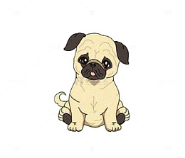 卡通沙皮犬