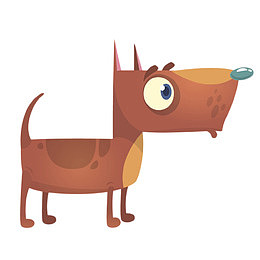 卡通大眼睛呆萌斗牛犬