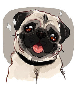 卡通沙皮犬