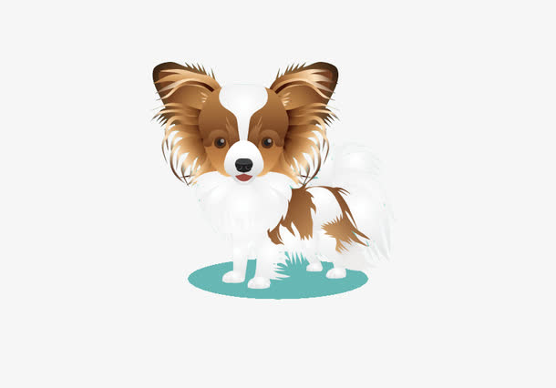 可爱蝴蝶犬矢量图