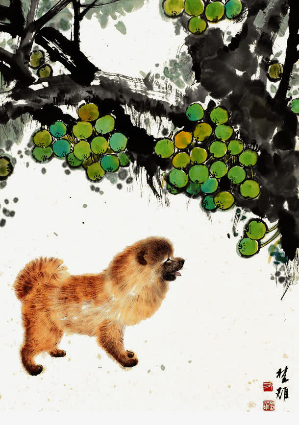 水墨金毛犬免抠素材免费下载 觅元素51yuansu Com