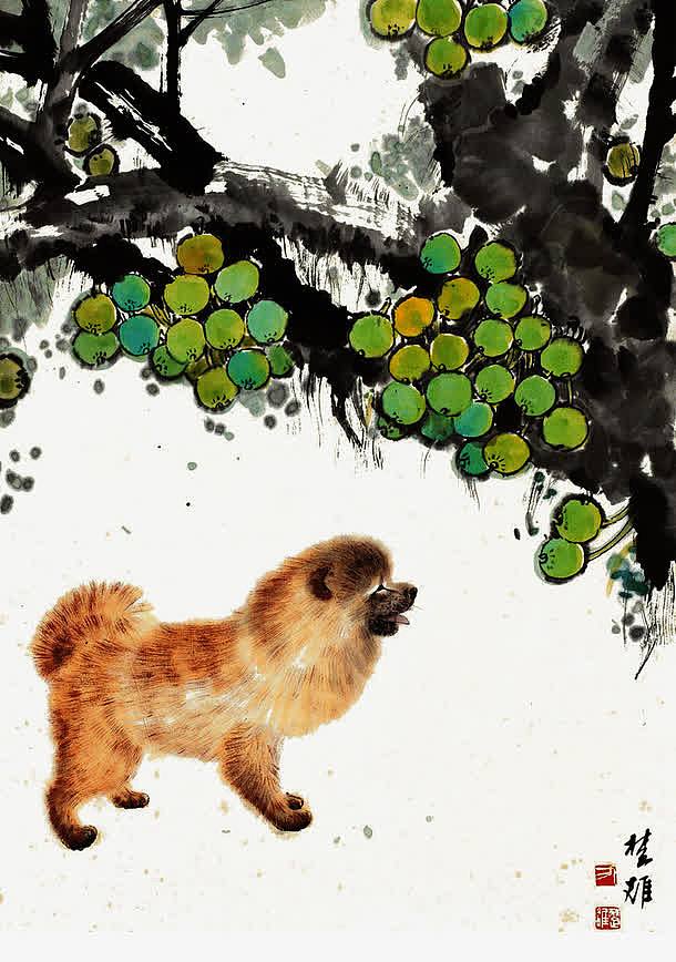 水墨金毛犬免抠素材免费下载 觅元素51yuansu Com