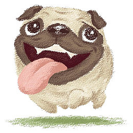 卡通沙皮犬