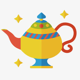 矢量扁平化阿拉丁神灯