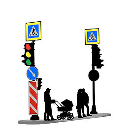 灯红灯的路人