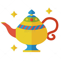 矢量扁平化阿拉丁神灯