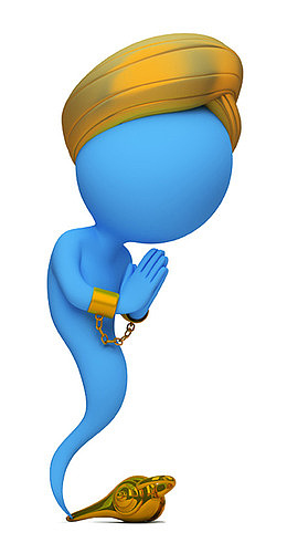 蓝色3d小人阿拉丁灯神