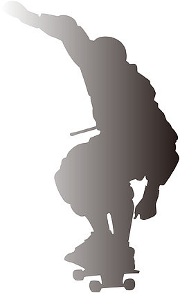 黑色渐变滑板少年