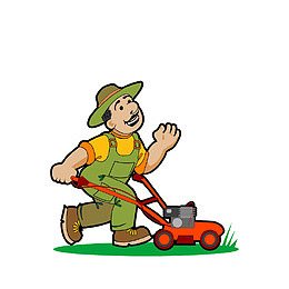 卡通辛勤劳作的园丁素材
