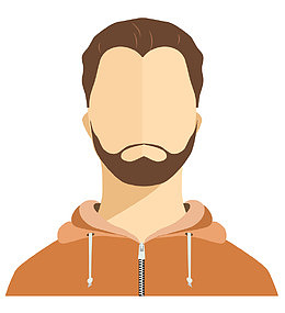 卡通扁平化职业中年男子矢量图