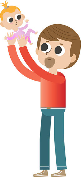 父亲节举着孩子的父亲