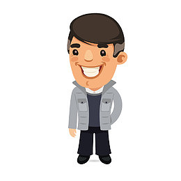 手绘卡通装饰中年男子海报设计