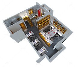 现代简约办公室户型图工装装修