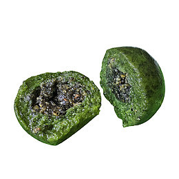 清明节芝麻青团艾糍元素