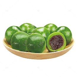 精致红豆沙青团一盘