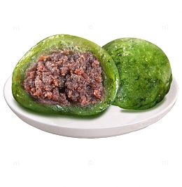 一盘红豆沙青团展示