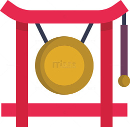 一个中国传统铜锣