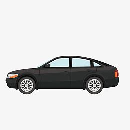 黑色设计卡通小轿车