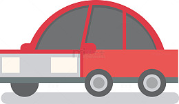矢量图红色小轿车
