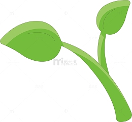 矢量图刚出芽的小树苗