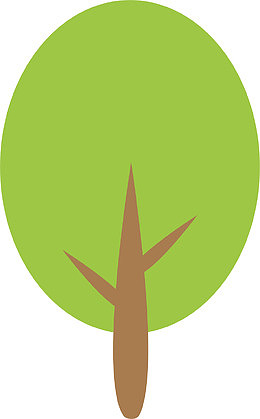 绿色卡通小树植物