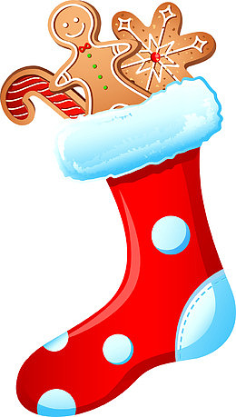 红色卡通圣诞袜