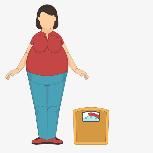 减肥的人物设计矢量图