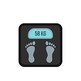 卡通黑色体重秤素材
