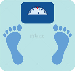 蓝色脚丫子体重秤